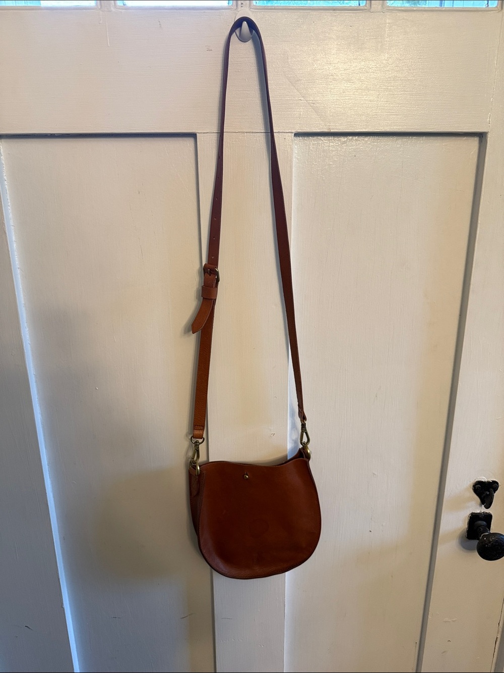 MADEWELL Womens Brown Leather Crossbody Bag - Classic Saddle Style